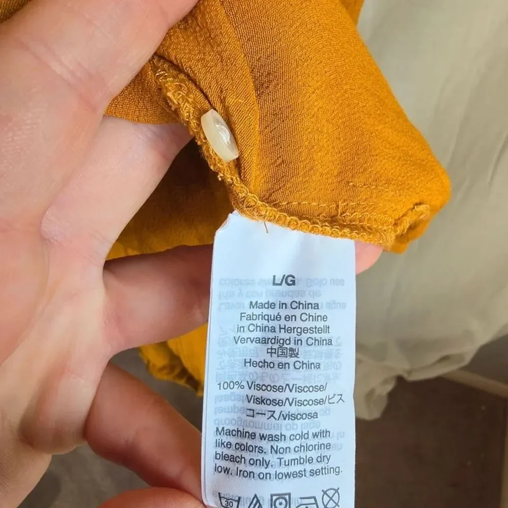 J. Crew Long-Sleeve Top Yellow Size L